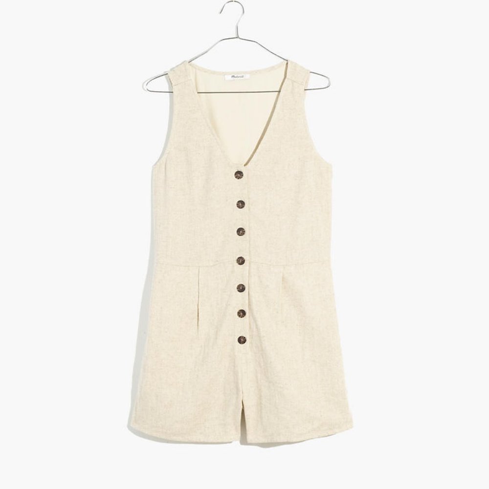NWT Madewell V-Neck Button-Down Romper